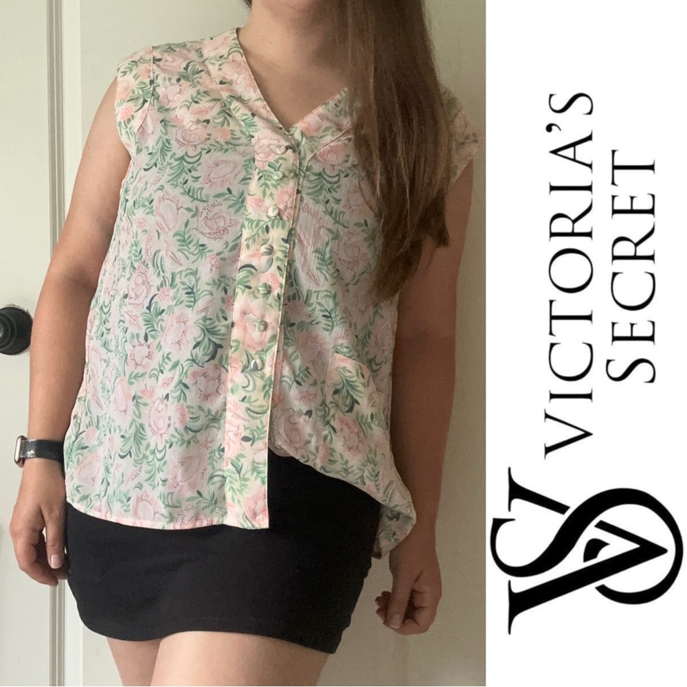 Victoria's Secret | Vintage Gold Label Floral Pajama Top | Size Large